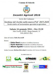 Comune di Solarolo Incontri Agricoli Condifesa 16-01-2016